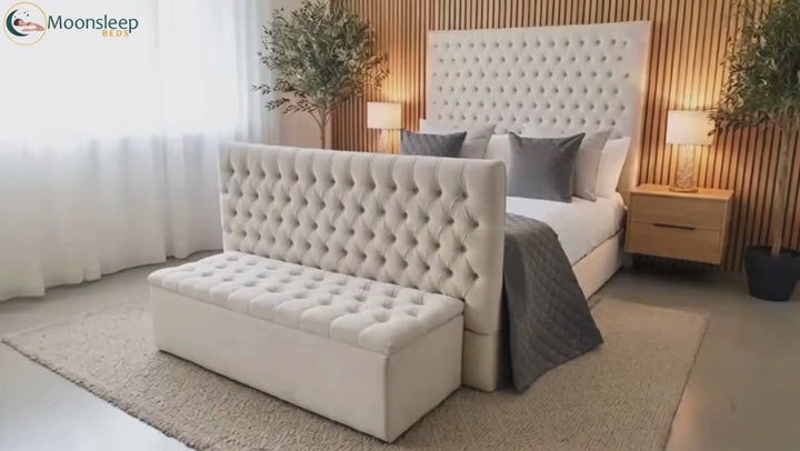 Hunter Luxury Bed with Ottoman Storage, Headboard, and Mattress