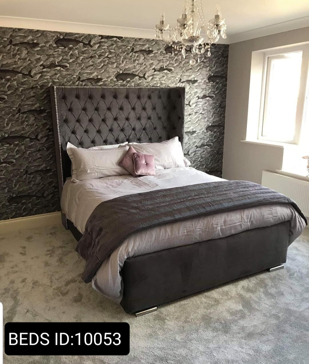 Brownish Wing Back Bed - Moon Sleep Luxury Beds