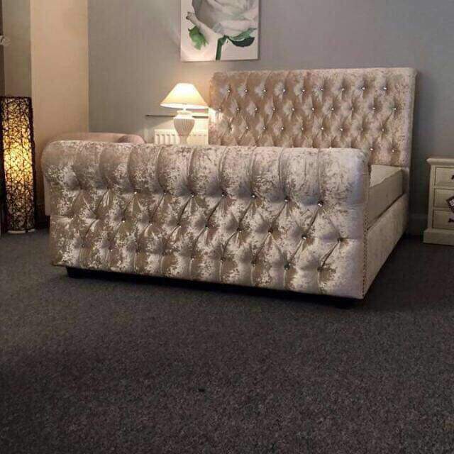 Chelsea Sleigh Bed - Moon Sleep Luxury Beds