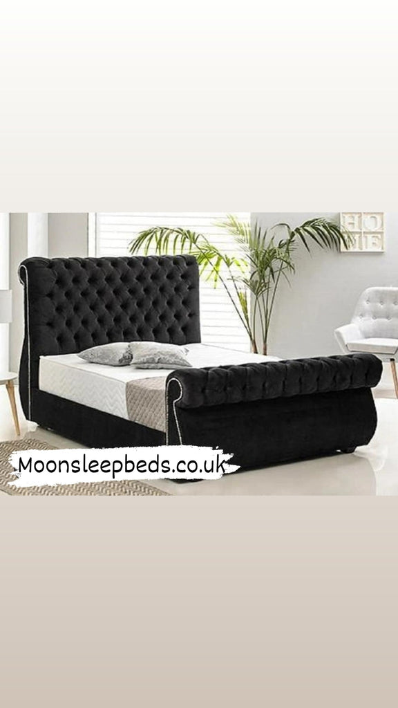 Malaga Sleigh Bed - Moon Sleep Luxury Beds